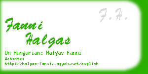 fanni halgas business card